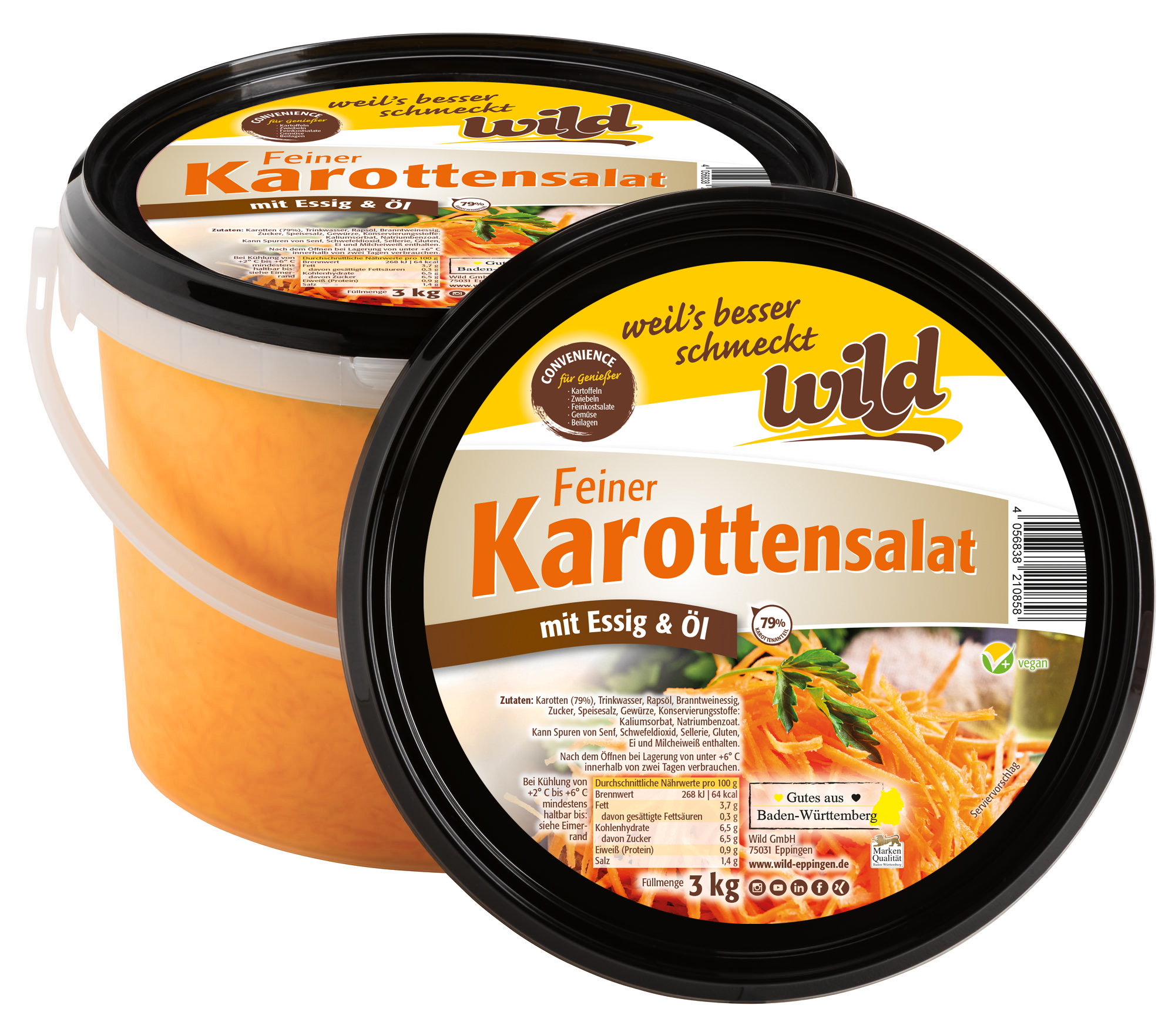 Wild Salate KW31-32 Karottensalat Essig-Öl Wild